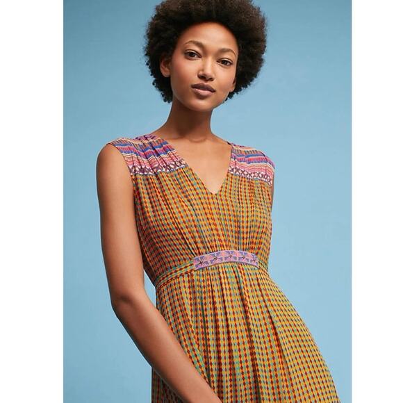 Anthropologie Aelyn Embroidered Maxi Dress by TANVI KEDIA Sz 4 - Picture 4 of 14